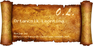 Ortancsik Leontina névjegykártya